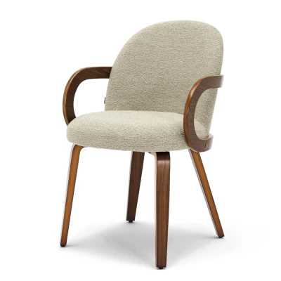 Čalouněná jídelní židle DAISY - béžová / ořech