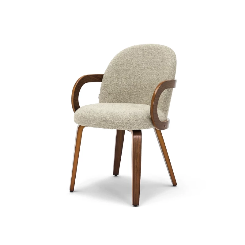 Čalouněná jídelní židle DAISY - béžová / ořech