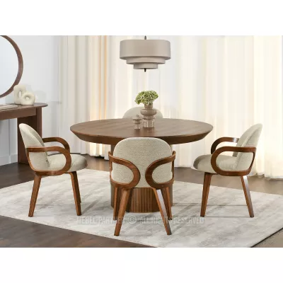 Čalouněná jídelní židle DAISY - béžová / ořech