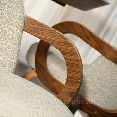 Čalouněná jídelní židle DAISY - béžová / ořech