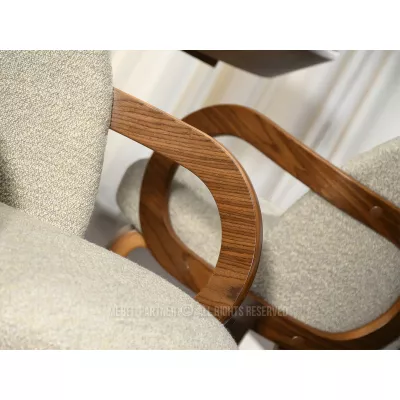 Čalouněná jídelní židle DAISY - béžová / ořech