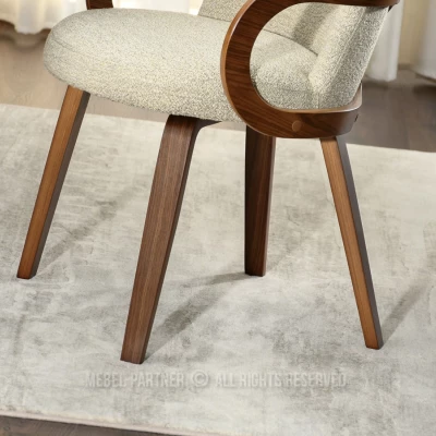 Čalouněná jídelní židle DAISY - béžová / ořech