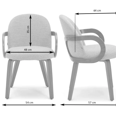 Čalouněná jídelní židle DAISY - béžová / ořech