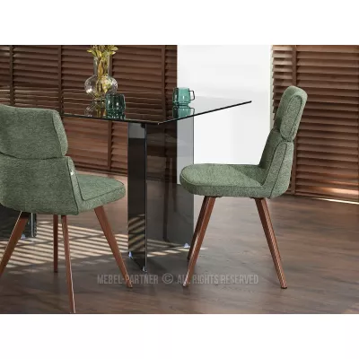 Stylová jídelní židle DANIJELA - zelená / ořech