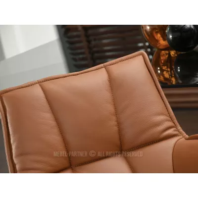 Čalouněná otočná židle ELEANA - hnědá / černá