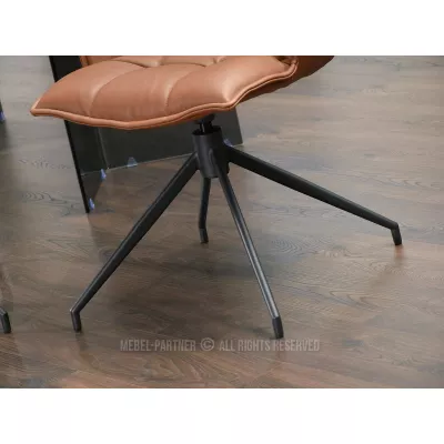 Čalouněná otočná židle ELEANA - hnědá / černá