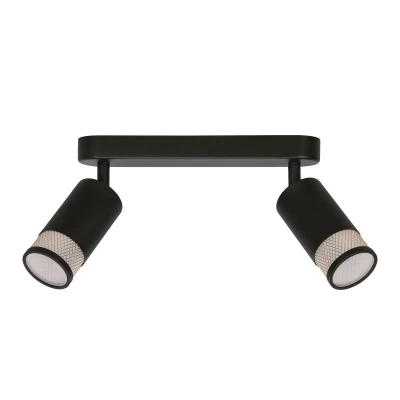 Nástěnné / stropní bodové svítidlo FLIN - 2xGU10, 15W, černé / zlaté