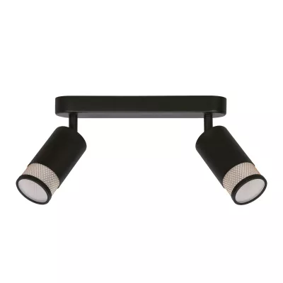 Nástěnné / stropní bodové svítidlo FLIN - 2xGU10, 15W, černé / zlaté