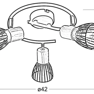 Bodové stropní osvětlení FLY - 3xE14, 40W, kulaté, bílé