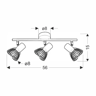 Bodové stropní osvětlení FLY - 3xE14, 40W, bílé