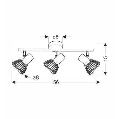 Bodové stropní osvětlení FLY - 3xE14, 40W, černé