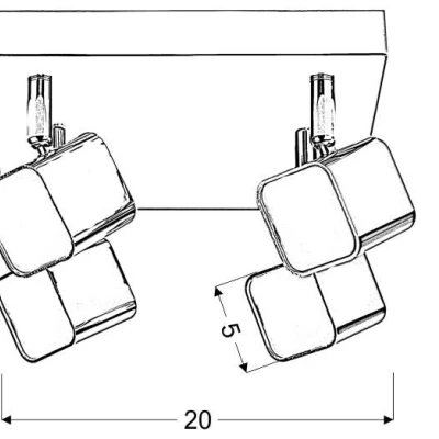 LED stropní bodové osvětlení FORMA - 4x4W, 3000K (teplé bílé), chromované