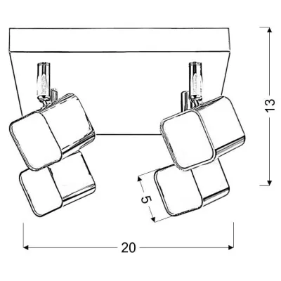 LED stropní bodové osvětlení FORMA - 4x4W, 3000K (teplé bílé), chromované