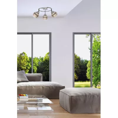 Stropní moderní bodové LED osvětlení FORT - 3xE14, 10W, chromované