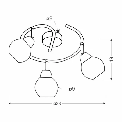 Stropní moderní bodové LED osvětlení FORT - 3xE14, 10W, chromované