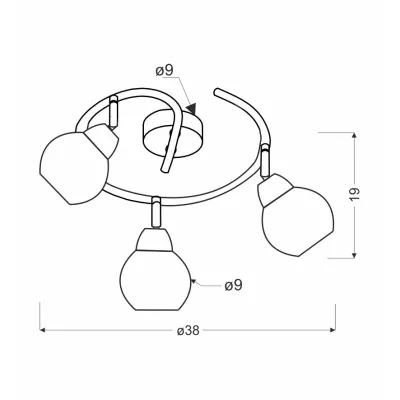 Stropní moderní bodové LED osvětlení FORT - 3xE14, 10W, chromované