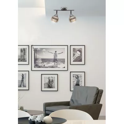 Nástěnné / stropní bodové LED osvětlení FORT - 2xE14, 10W, chromované