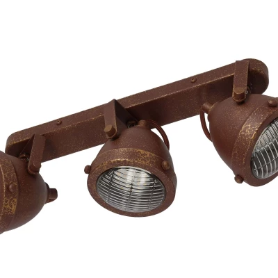 Stropní industriální bodové svítidlo FRODO - 3xGU10, 40W, rezavé