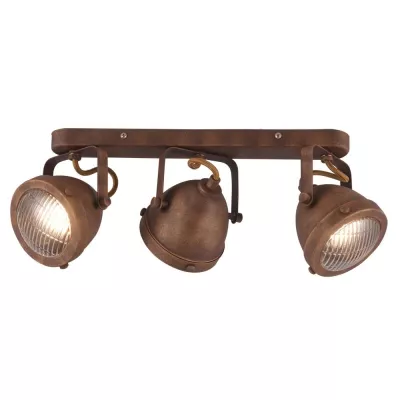 Stropní industriální bodové svítidlo FRODO - 3xGU10, 40W, rezavé