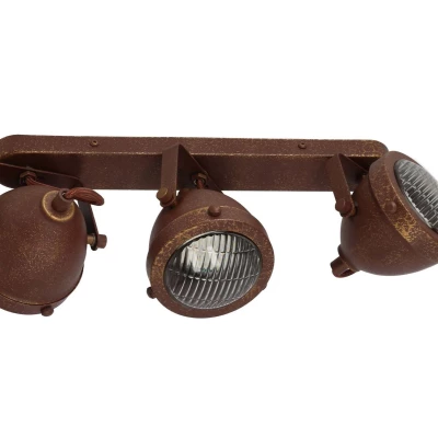 Stropní industriální bodové svítidlo FRODO - 3xGU10, 40W, rezavé