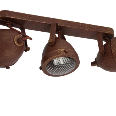 Stropní industriální bodové svítidlo FRODO - 3xGU10, 40W, rezavé