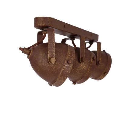 Stropní industriální bodové svítidlo FRODO - 3xGU10, 40W, rezavé