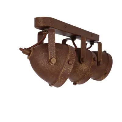 Stropní industriální bodové svítidlo FRODO - 3xGU10, 40W, rezavé