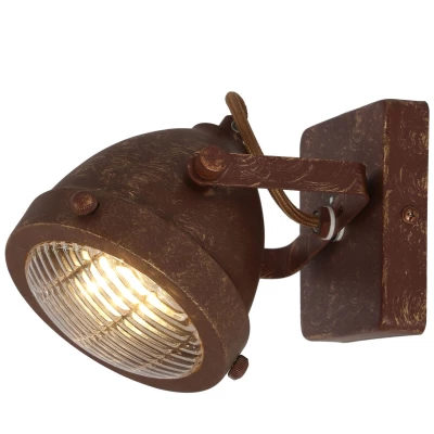 Nástěnné industriální bodové svítidlo FRODO - 1xGU10, 40W, rezavé