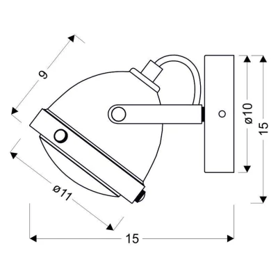 Nástěnné industriální bodové svítidlo FRODO - 1xGU10, 40W, rezavé