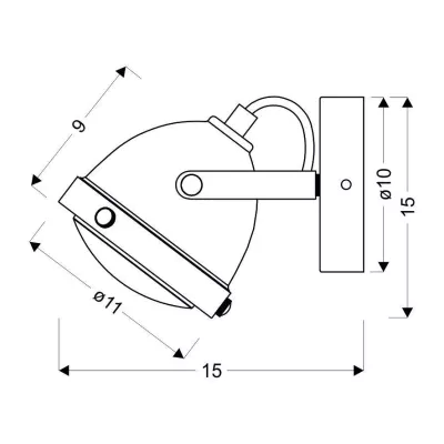 Nástěnné industriální bodové svítidlo FRODO - 1xGU10, 40W, rezavé