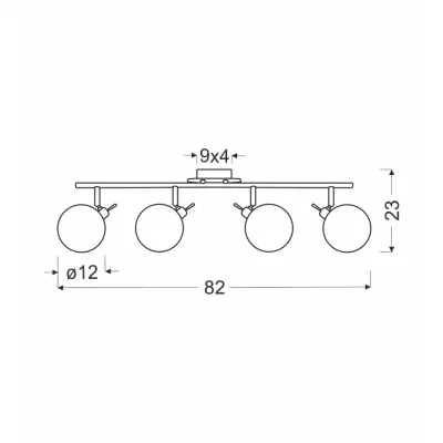 Bodové stropní moderní svítidlo GHOST - 4xG9, 40W, stříbrné / bílé