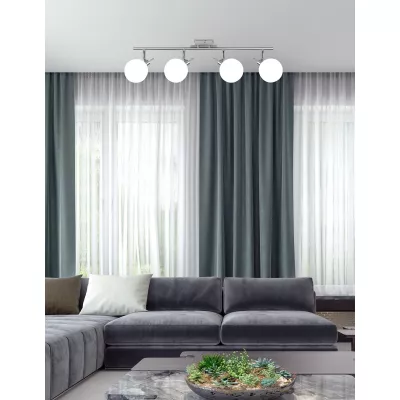 Bodové stropní moderní svítidlo GHOST - 4xG9, 40W, stříbrné / bílé