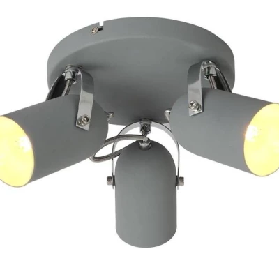 Kulaté stropní bodové loftové svítidlo GRAY - 3xE14, 40W, šedé