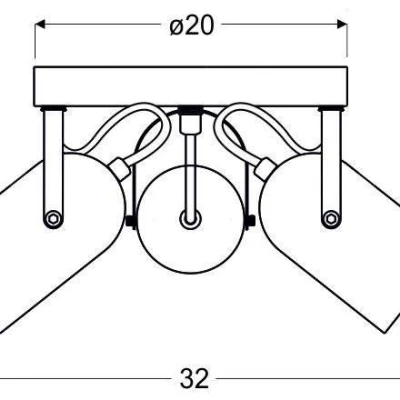 Kulaté stropní bodové loftové svítidlo GRAY - 3xE14, 40W, šedé