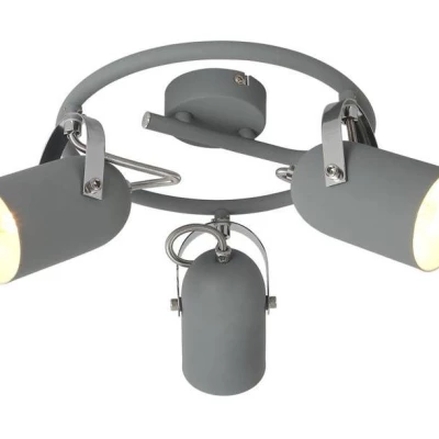 Kruhové stropní bodové loftové svítidlo GRAY - 3xE14, 40W, šedé