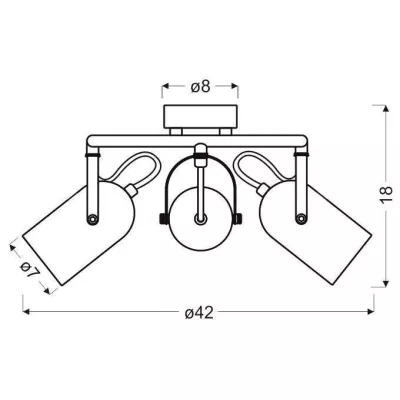 Kruhové stropní bodové loftové svítidlo GRAY - 3xE14, 40W, šedé