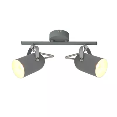 Nástěnné / stropní bodové loftové svítidlo GRAY - 2xE14, 40W, šedé