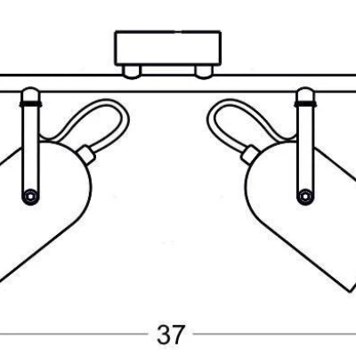 Nástěnné / stropní bodové loftové svítidlo GRAY - 2xE14, 40W, šedé