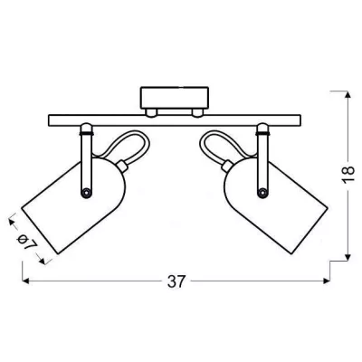 Nástěnné / stropní bodové loftové svítidlo GRAY - 2xE14, 40W, šedé