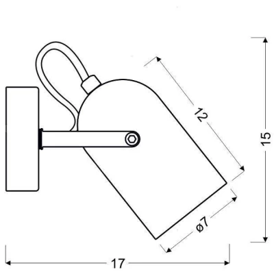 Nástěnné bodové loftové svítidlo GRAY - 1xE14, 40W, šedé