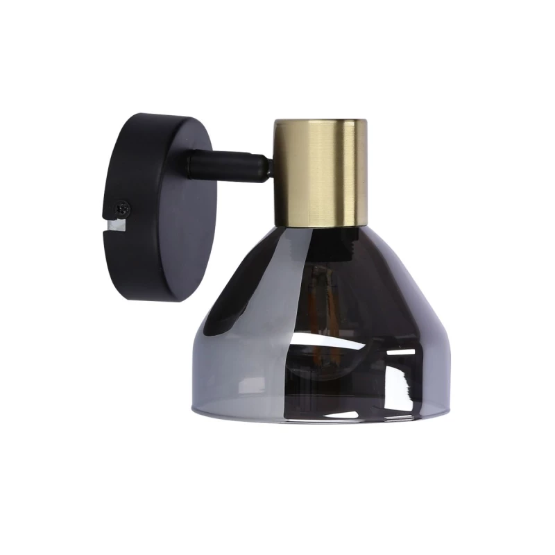 Moderní bodové nástěnné osvětlení GREGORY - 1xE14, 40W, černé / mosazné