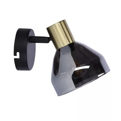 Moderní bodové nástěnné osvětlení GREGORY - 1xE14, 40W, černé / mosazné