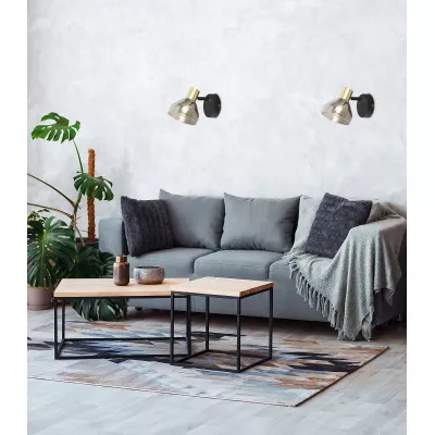 Moderní bodové nástěnné osvětlení GREGORY - 1xE14, 40W, černé / mosazné