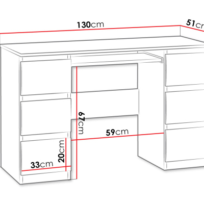 VÝPRODEJ - PC stolek ARNOLD - bílý