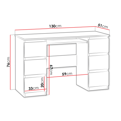 VÝPRODEJ - PC stolek ARNOLD - bílý