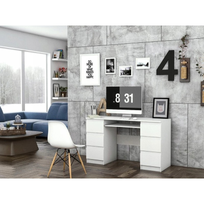 VÝPRODEJ - PC stolek ARNOLD - bílý