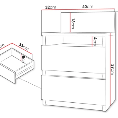 VÝPRODEJ - Noční stolek BERYL M1 - bílý