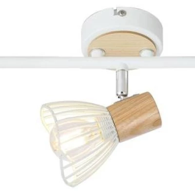 Stropní bodové osvětlení CHILE - 3xE14, 25W, přírodní dřevo / bílé