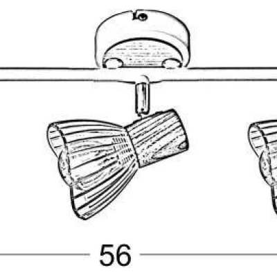Stropní bodové osvětlení CHILE - 3xE14, 25W, přírodní dřevo / bílé