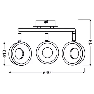 LED designové stropní bodové svítidlo ISLA - 3x4W, 3000K (teplá bílá), chromované